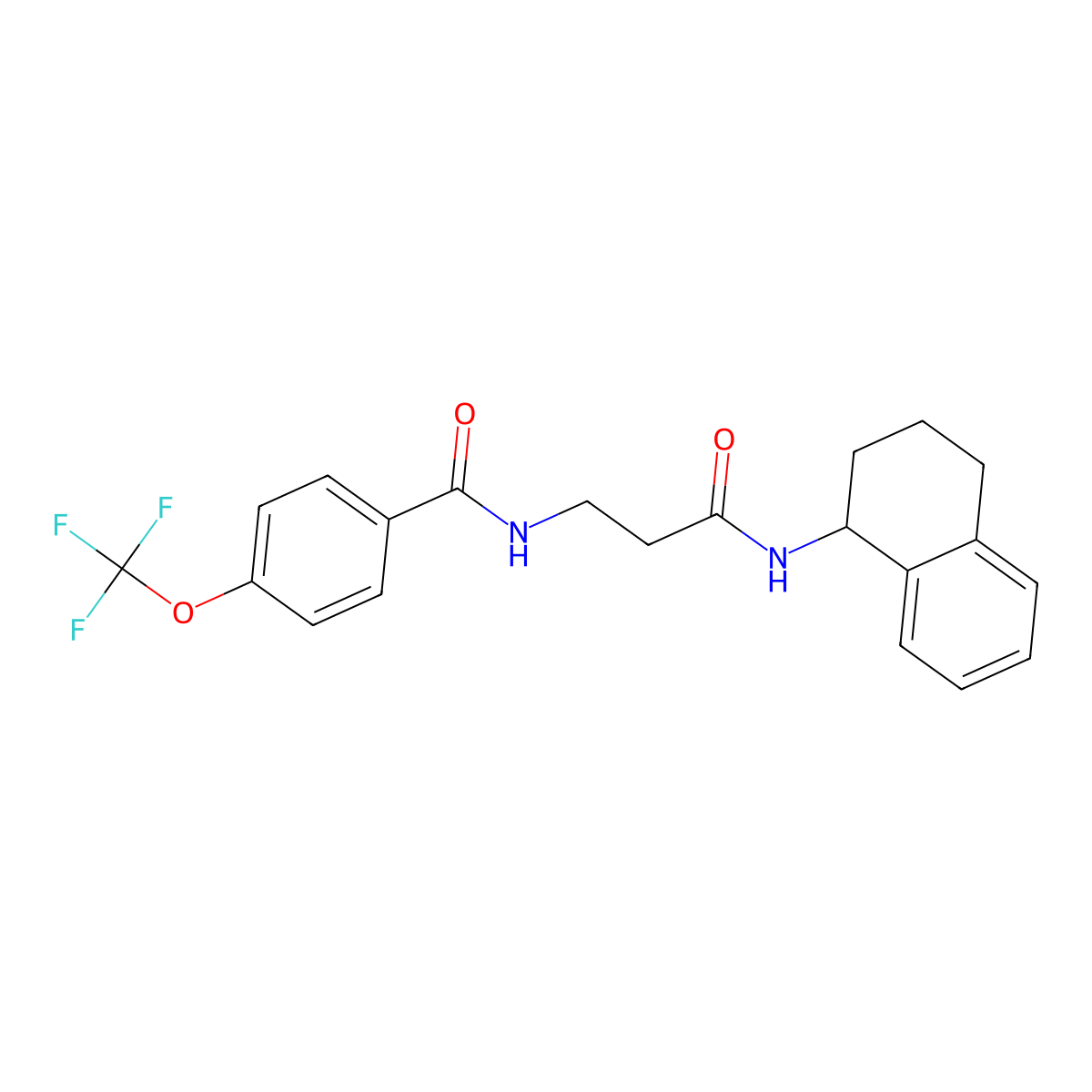 (R)-N-(3-oxo-3-((1,2,3,4-tetrahydronaphthalen-1-yl)amino)propyl)-4-(trifluoromethoxy)benzamide molecular structure, CAS 2029049-79-2
