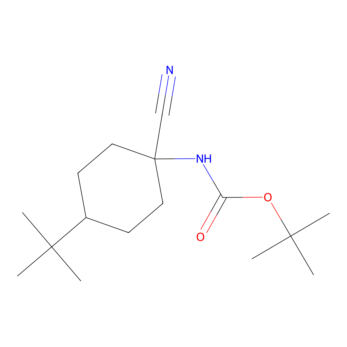 tert-butyl N-(4-tert-butyl-1-cyanocyclohexyl)carbamate molecular structure, CAS 2029059-44-5