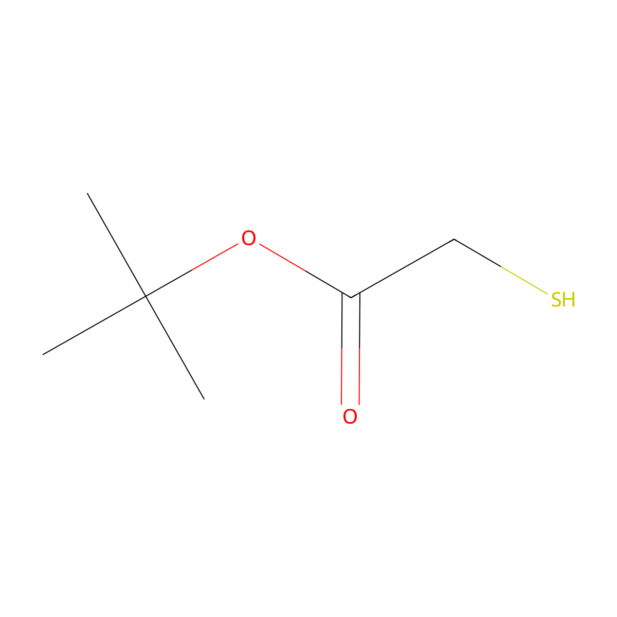 Tert-butyl 2-sulfanylacetate molecular structure, CAS 20291-99-0