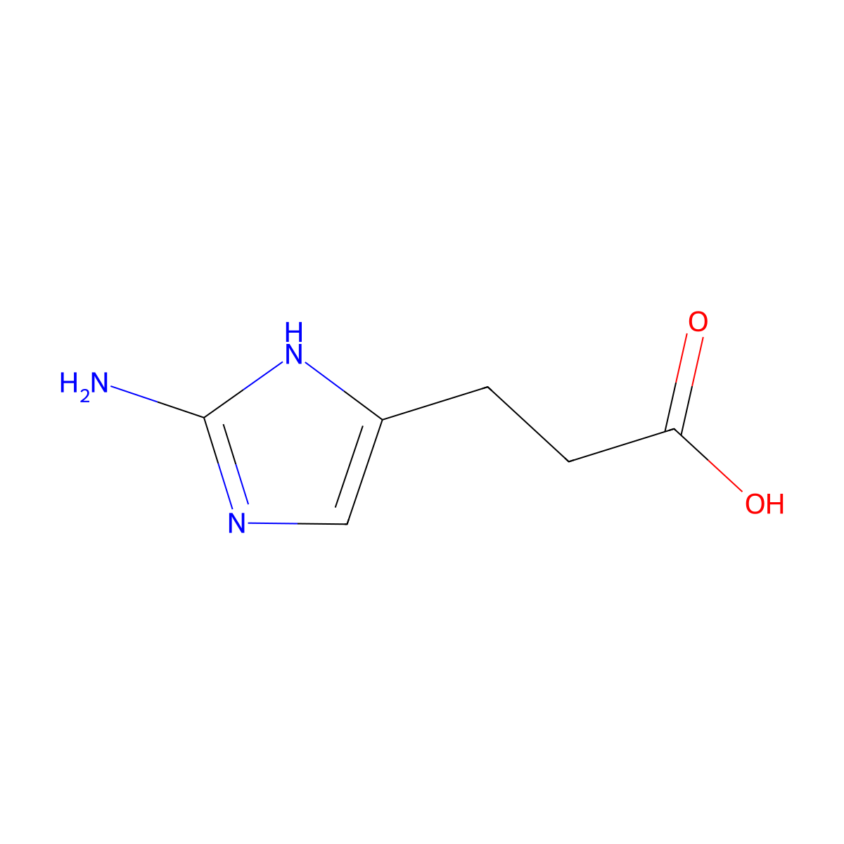 3-(2-Amino-1H-imidazol-5-yl)propanoic acid molecular structure, CAS 202913-81-3