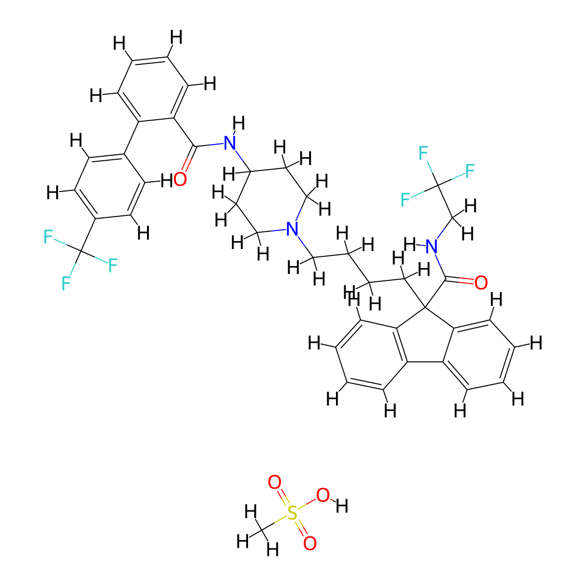 Lomitapide Mesylate molecular structure, CAS 202914-84-9