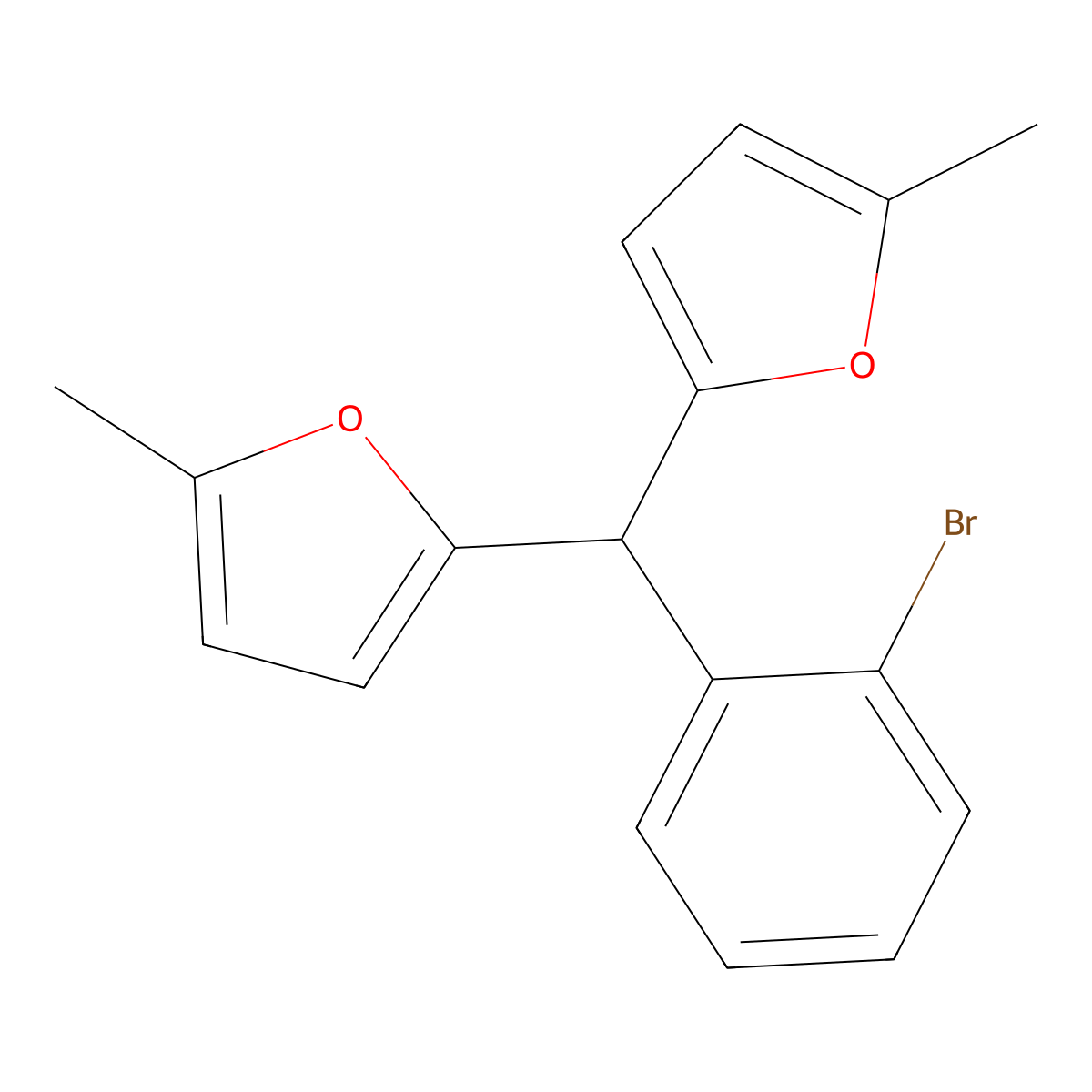 2-[(2-Bromophenyl)-(5-methylfuran-2-yl)methyl]-5-methylfuran molecular structure, CAS 202916-57-2