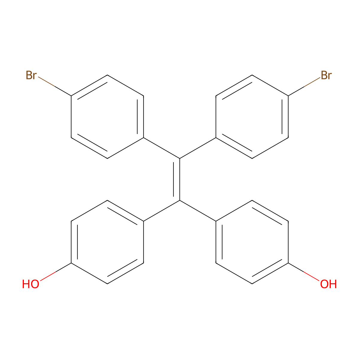 4,4'-(2,2-Bis(4-bromophenyl)ethene-1,1-diyl)diphenol molecular structure, CAS 2029185-29-1