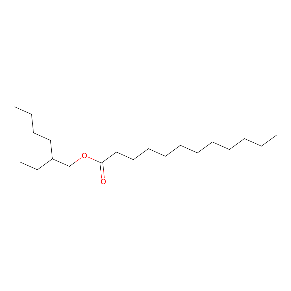 Dodecanoic acid, 2-ethylhexyl ester molecular structure, CAS 20292-08-4
