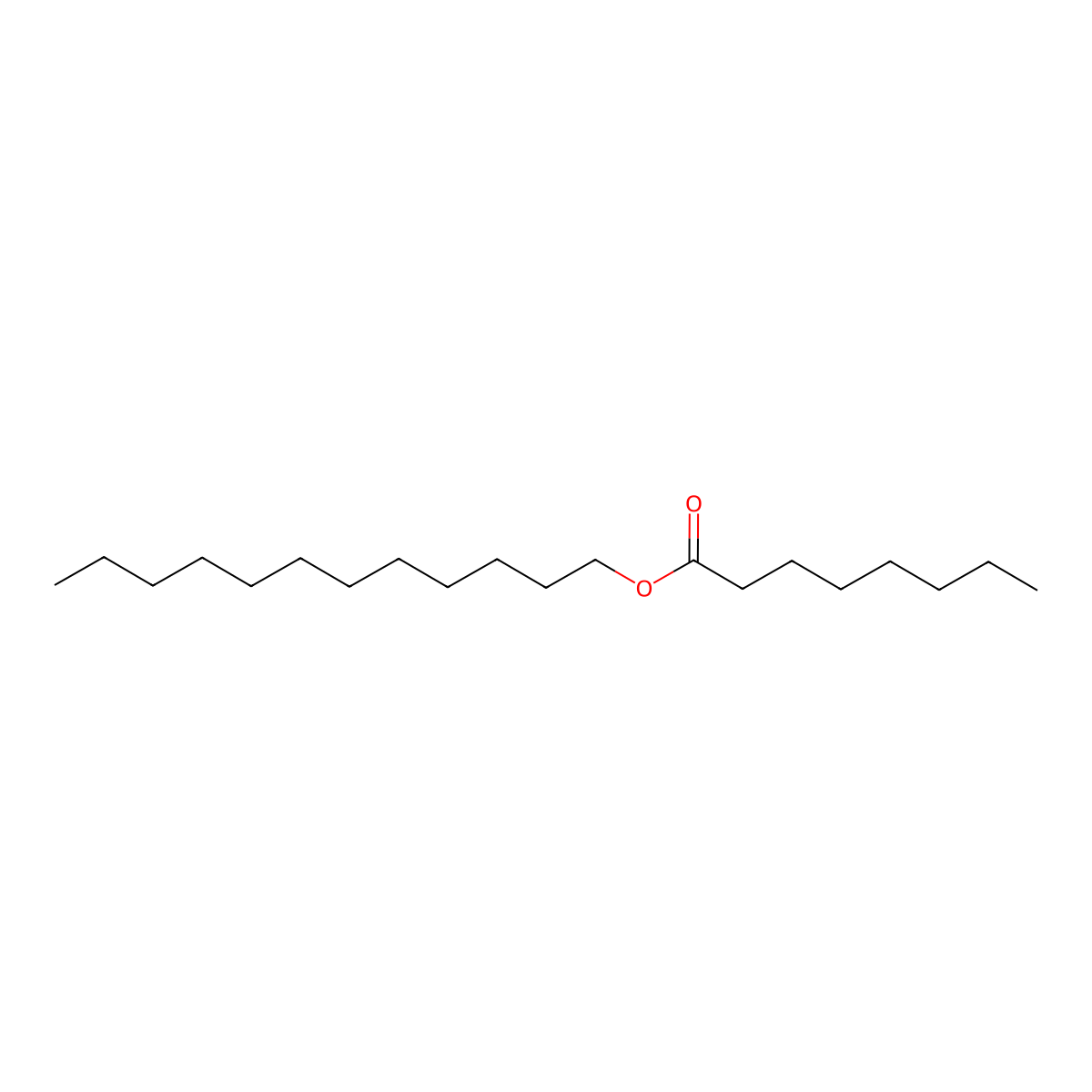 Dodecyl octanoate molecular structure, CAS 20292-09-5