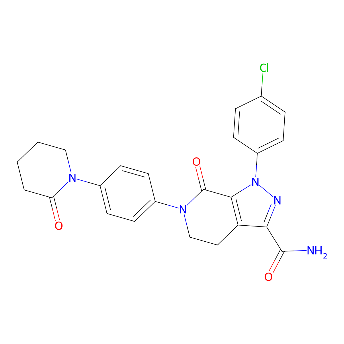 Chloroapixaban molecular structure, CAS 2029205-64-7