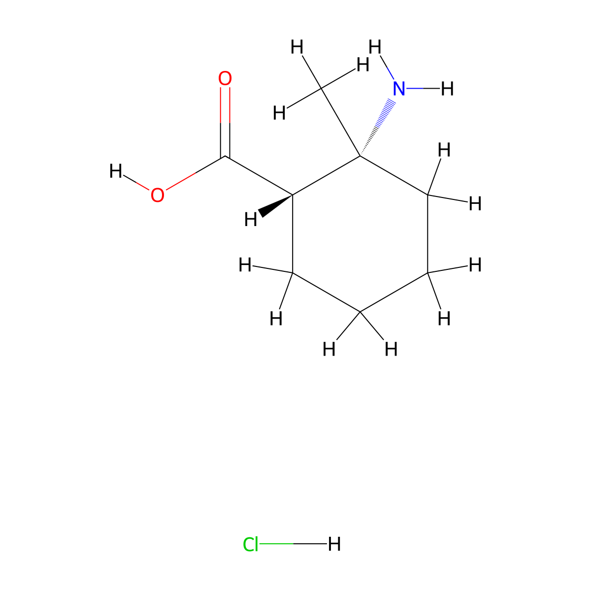 cis-2-Amino-2-methyl-cyclohexanecarboxylic acid hydrochloride molecular structure, CAS 202921-88-8