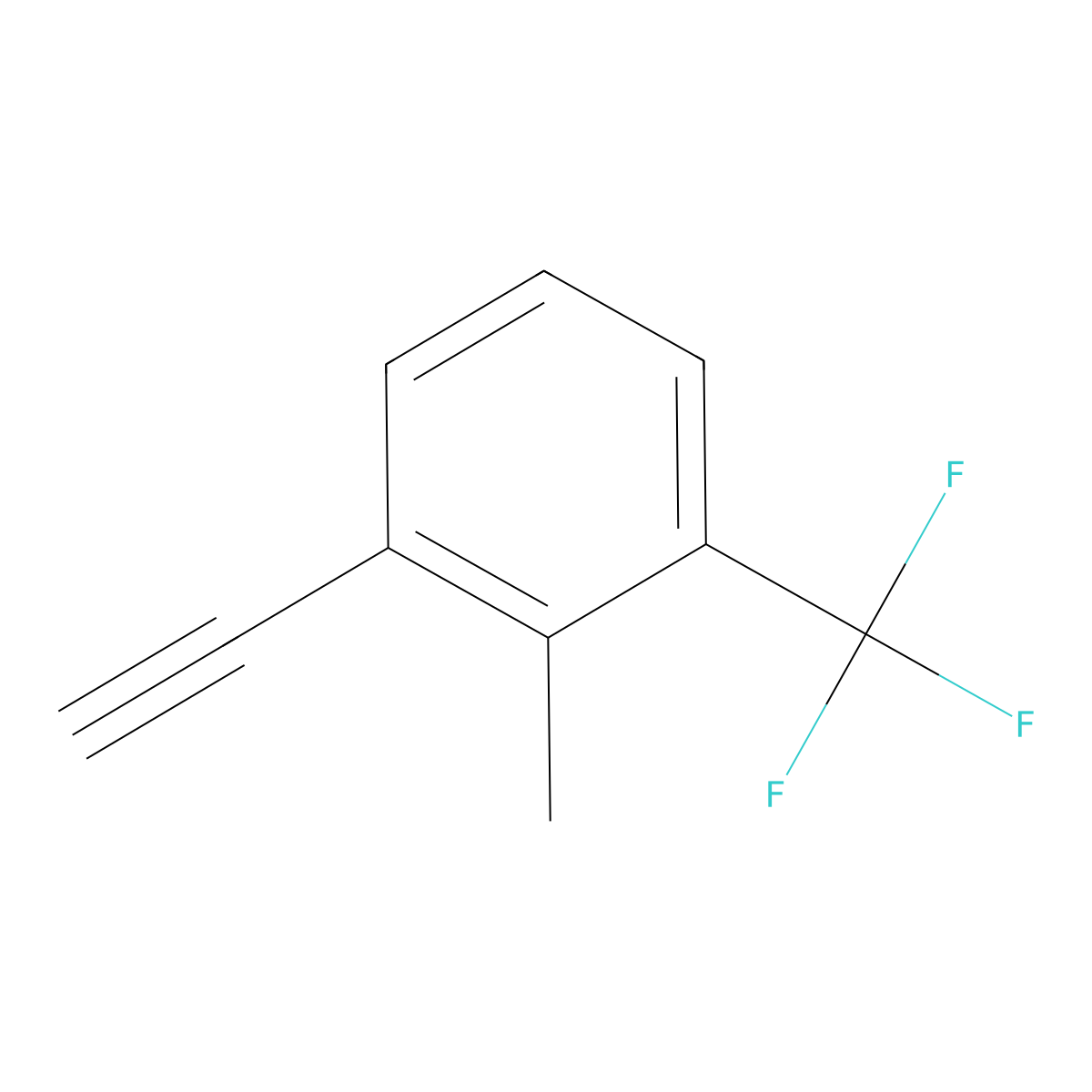 1-Ethynyl-2-methyl-3-(trifluoromethyl)benzene molecular structure, CAS 2029239-28-7