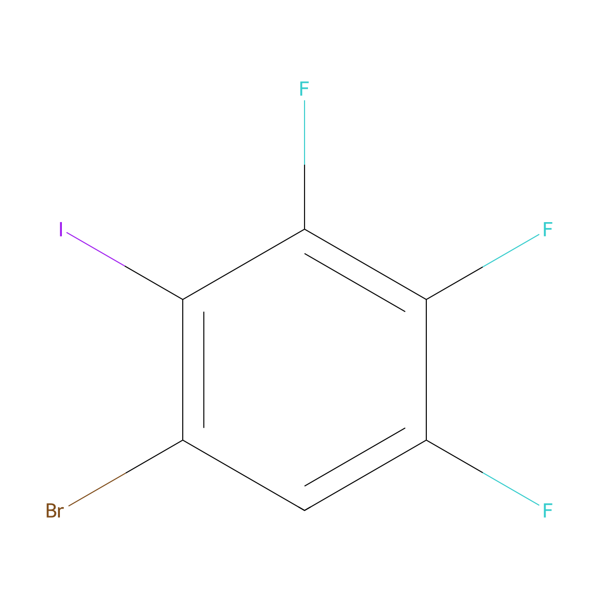 1-Bromo-3,4,5-trifluoro-2-iodobenzene molecular structure, CAS 202925-02-8