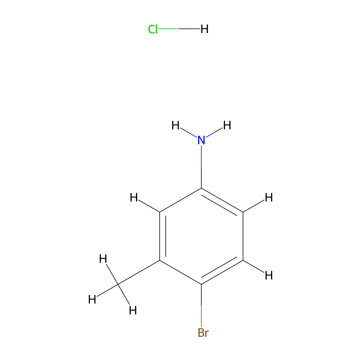 4-Bromo-3-methylaniline hydrochloride molecular structure, CAS 202925-03-9