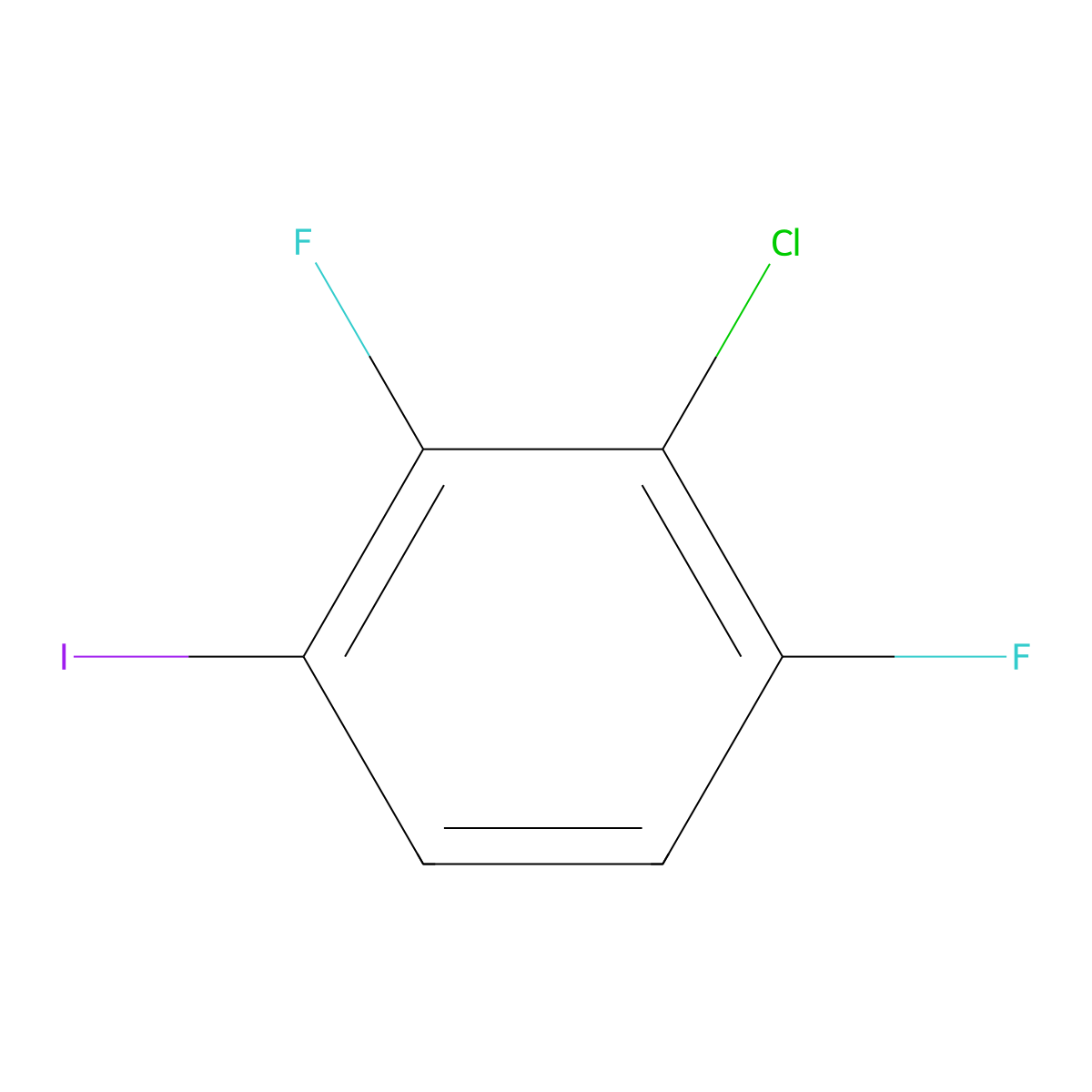 2-Chloro-1,3-difluoro-4-iodobenzene molecular structure, CAS 202925-06-2
