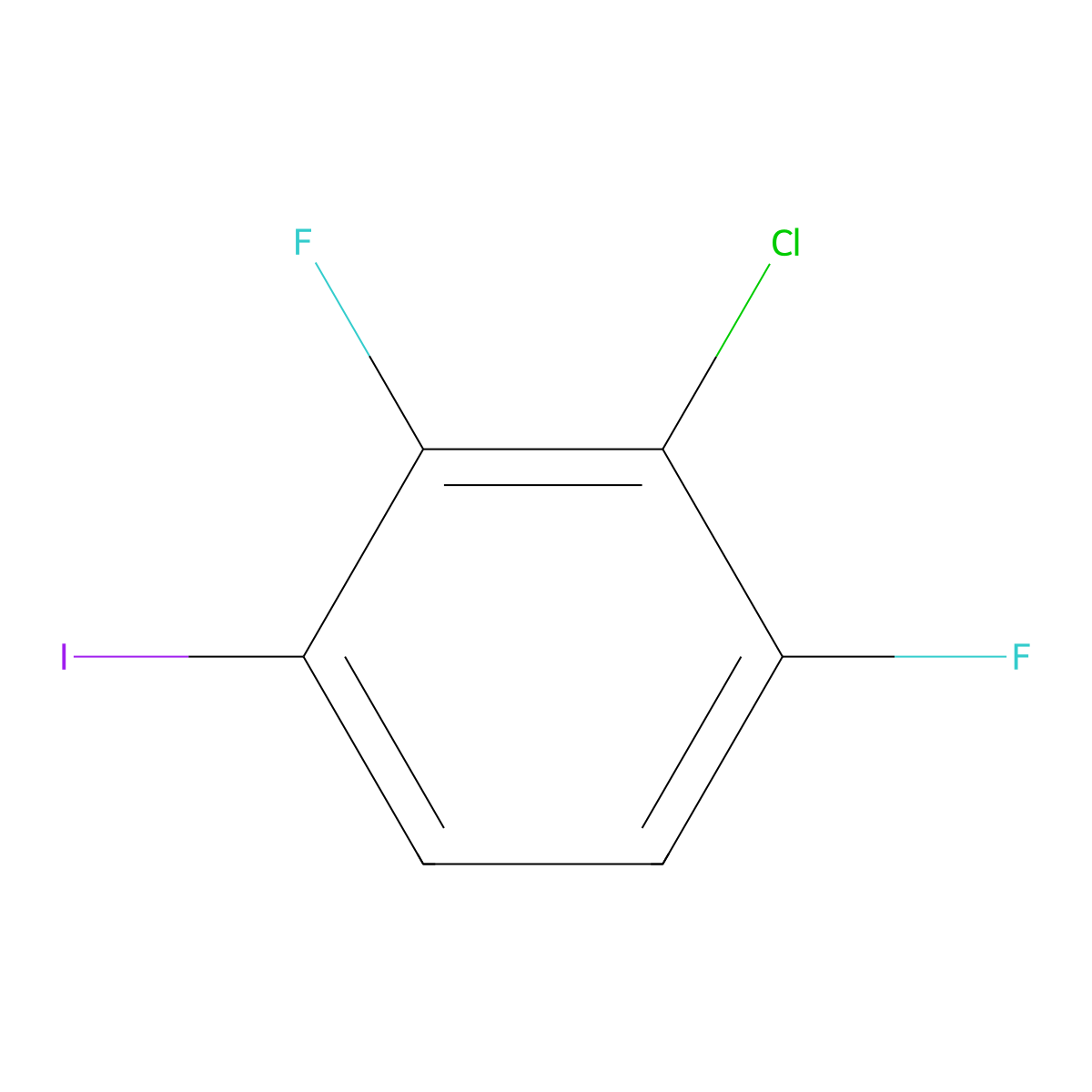 2-Chloro-1,3-difluoro-4-iodobenzene molecular structure, CAS 202925-06-2
