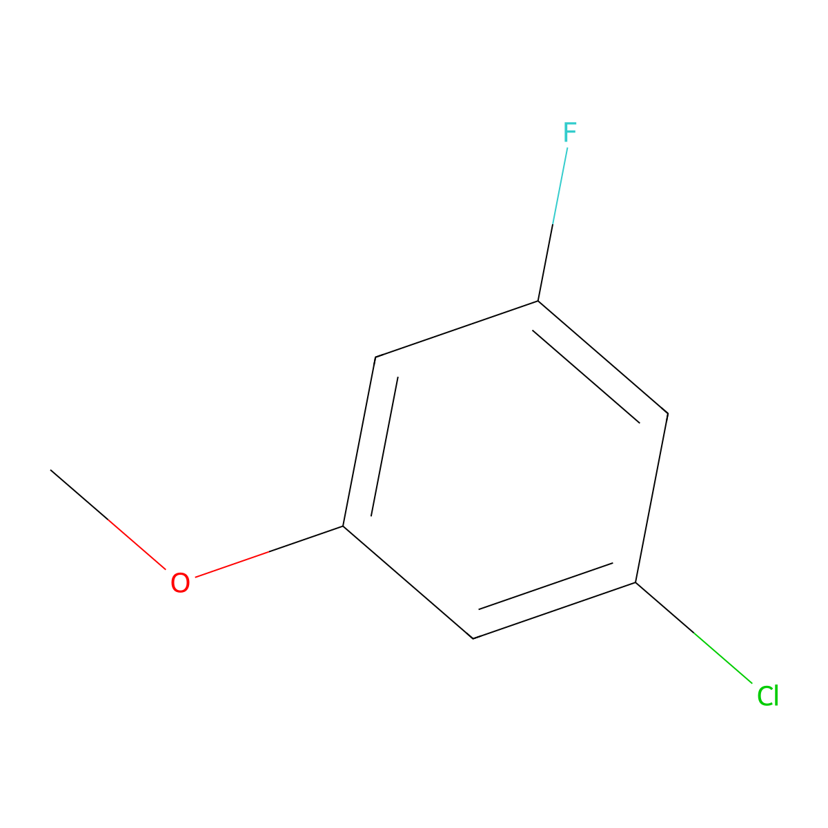 1-Chloro-3-fluoro-5-methoxybenzene molecular structure, CAS 202925-08-4