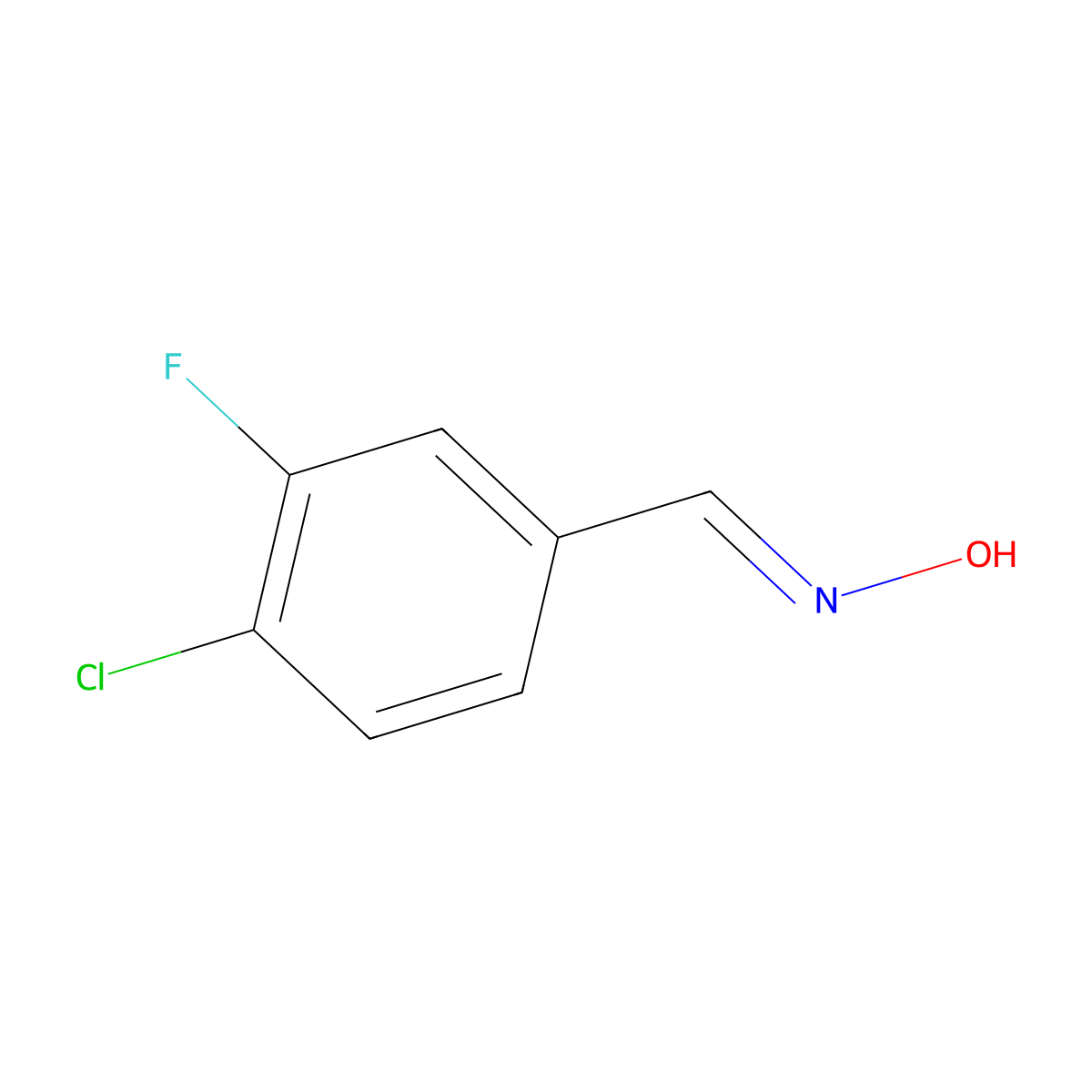 N-[(4-chloro-3-fluorophenyl)methylidene]hydroxylamine molecular structure, CAS 202925-09-5
