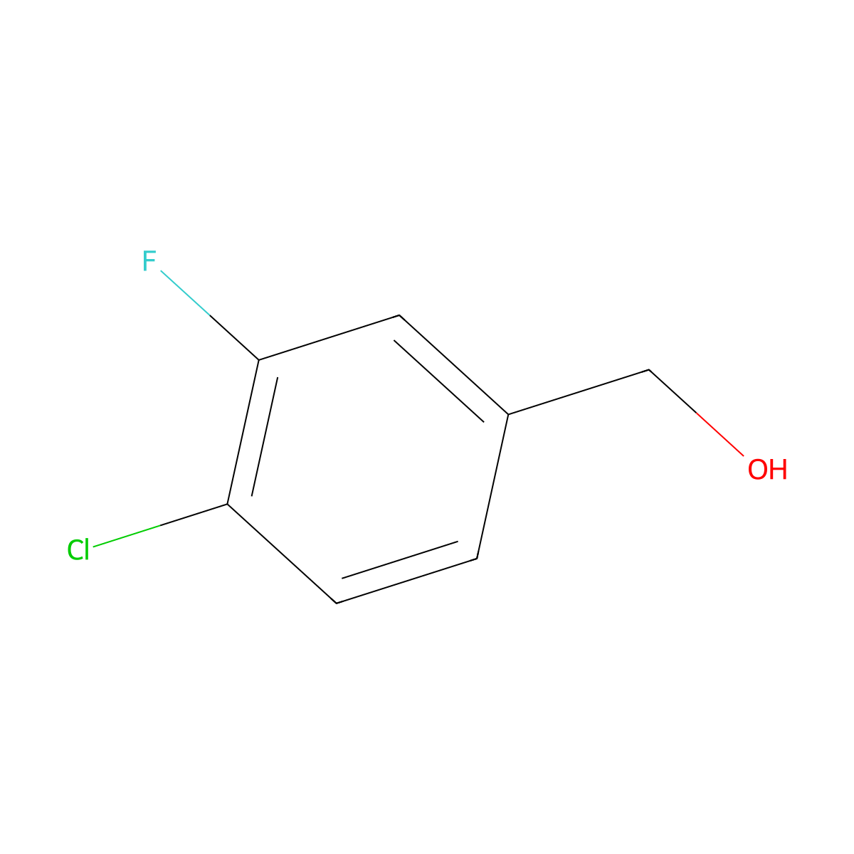 4-Chloro-3-fluorobenzyl alcohol molecular structure, CAS 202925-10-8
