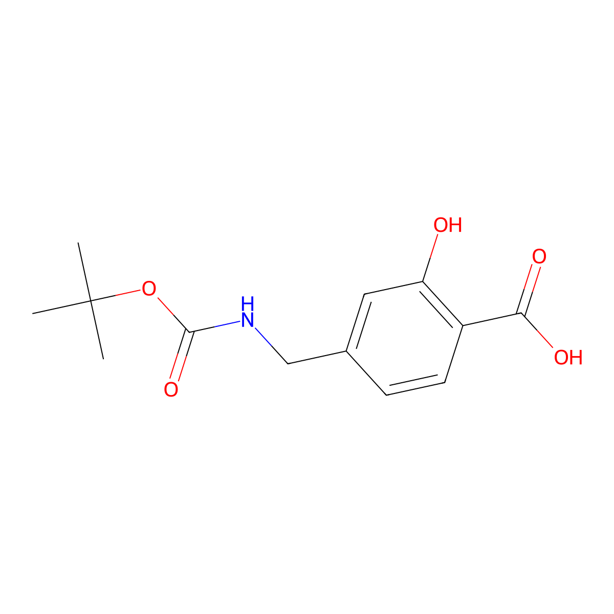 4-({[(Tert-butoxy)carbonyl]amino}methyl)-2-hydroxybenzoic acid molecular structure, CAS 202926-67-8