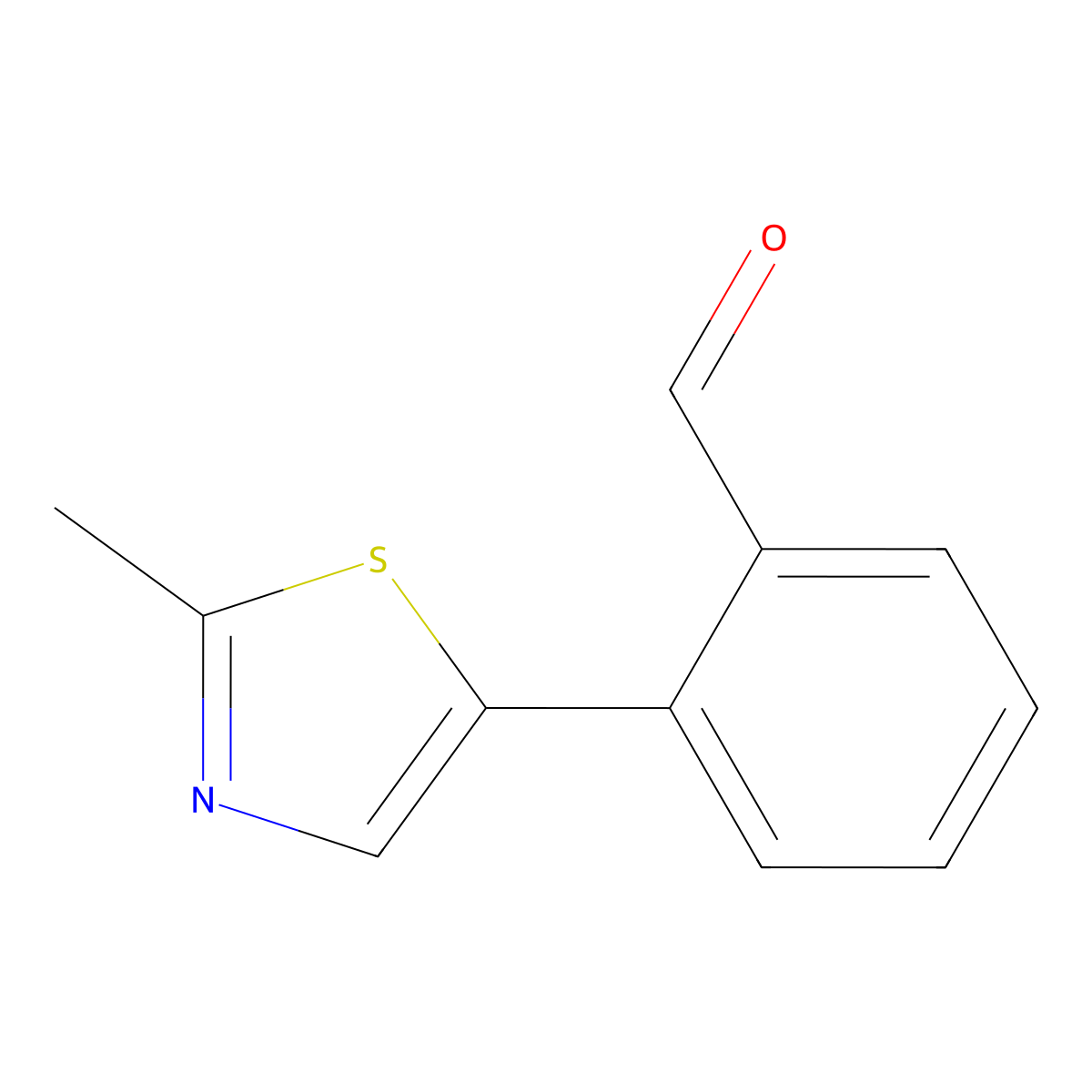 2-(2-Methyl-1,3-thiazol-5-yl)benzaldehyde molecular structure, CAS 2029278-69-9