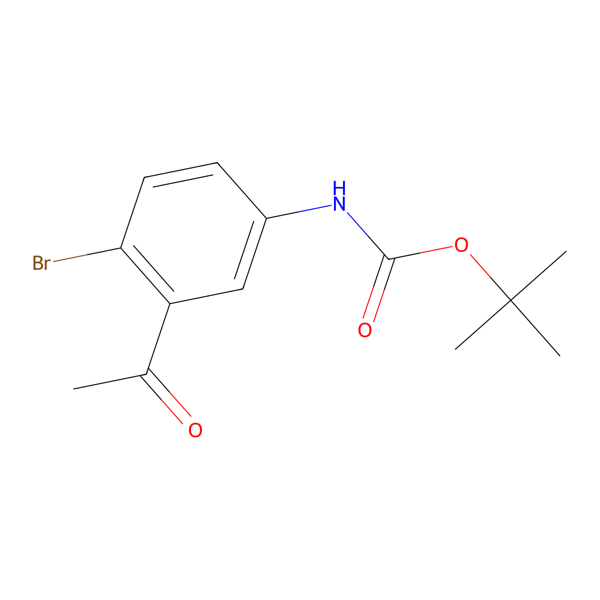 tert-Butyl (3-acetyl-4-bromophenyl)carbamate molecular structure, CAS 2029357-42-2