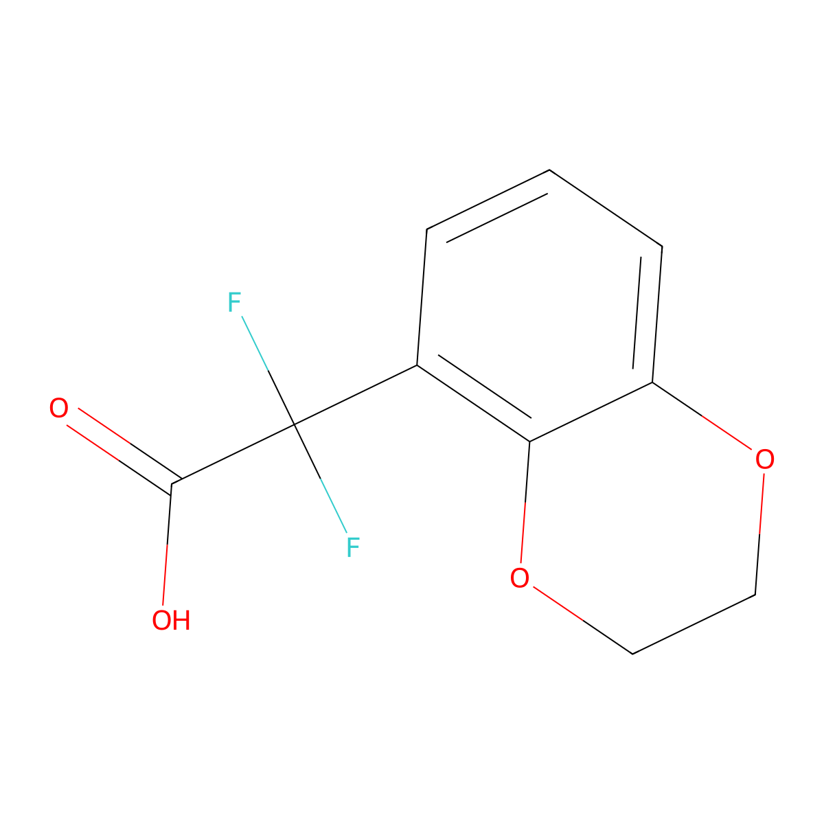 2-(2,3-Dihydro-1,4-benzodioxin-5-yl)-2,2-difluoroacetic acid molecular structure, CAS 2029359-91-7