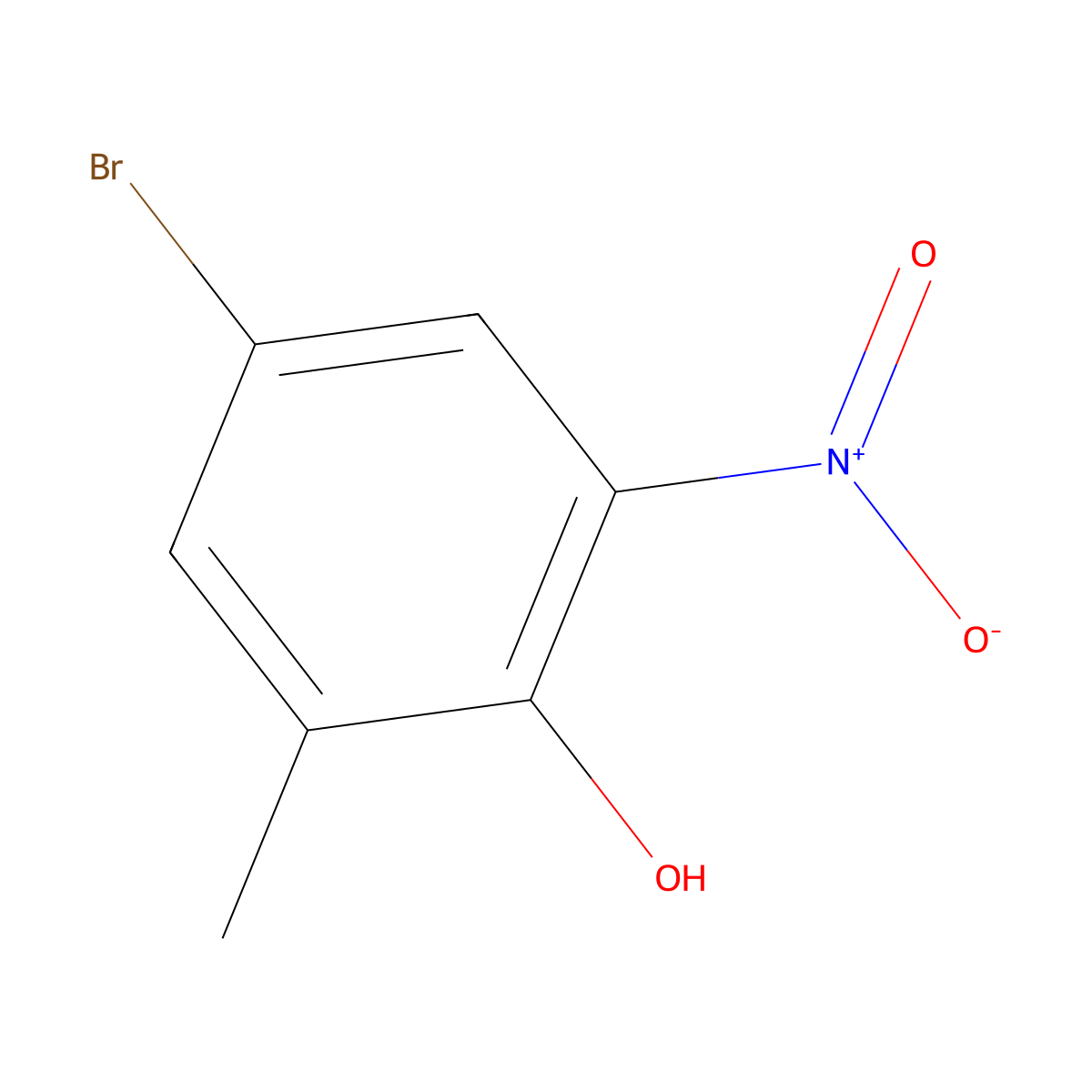 4-Bromo-2-methyl-6-nitrophenol molecular structure, CAS 20294-50-2