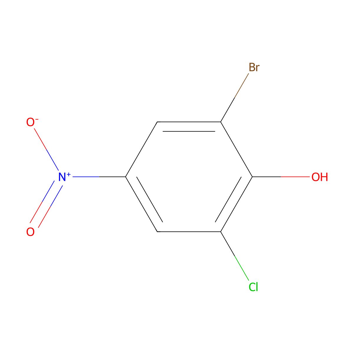 2-Bromo-6-chloro-4-nitrophenol molecular structure, CAS 20294-55-7
