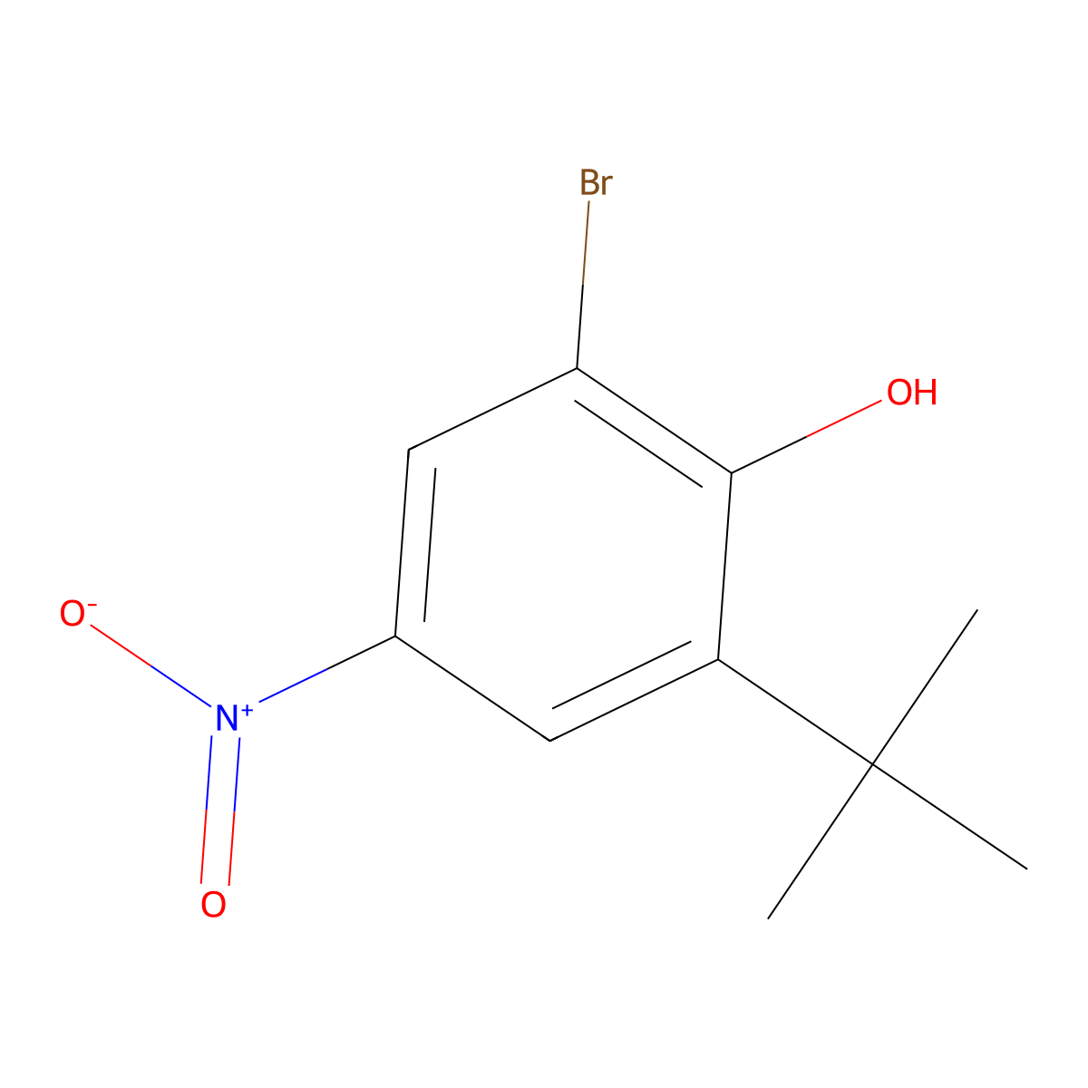 2-Bromo-6-(tert-butyl)-4-nitrophenol molecular structure, CAS 20294-59-1