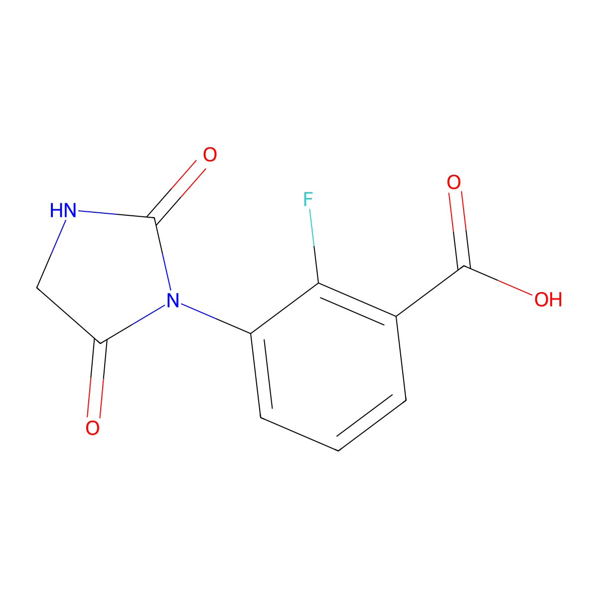3-(2,5-Dioxoimidazolidin-1-yl)-2-fluorobenzoic acid molecular structure, CAS 2029406-97-9