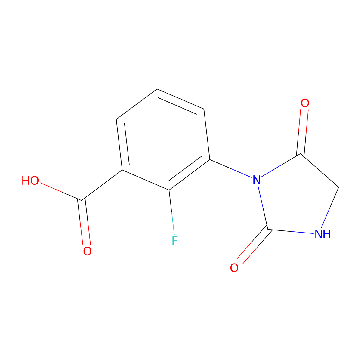 3-(2,5-Dioxoimidazolidin-1-yl)-2-fluorobenzoic acid molecular structure, CAS 2029406-97-9
