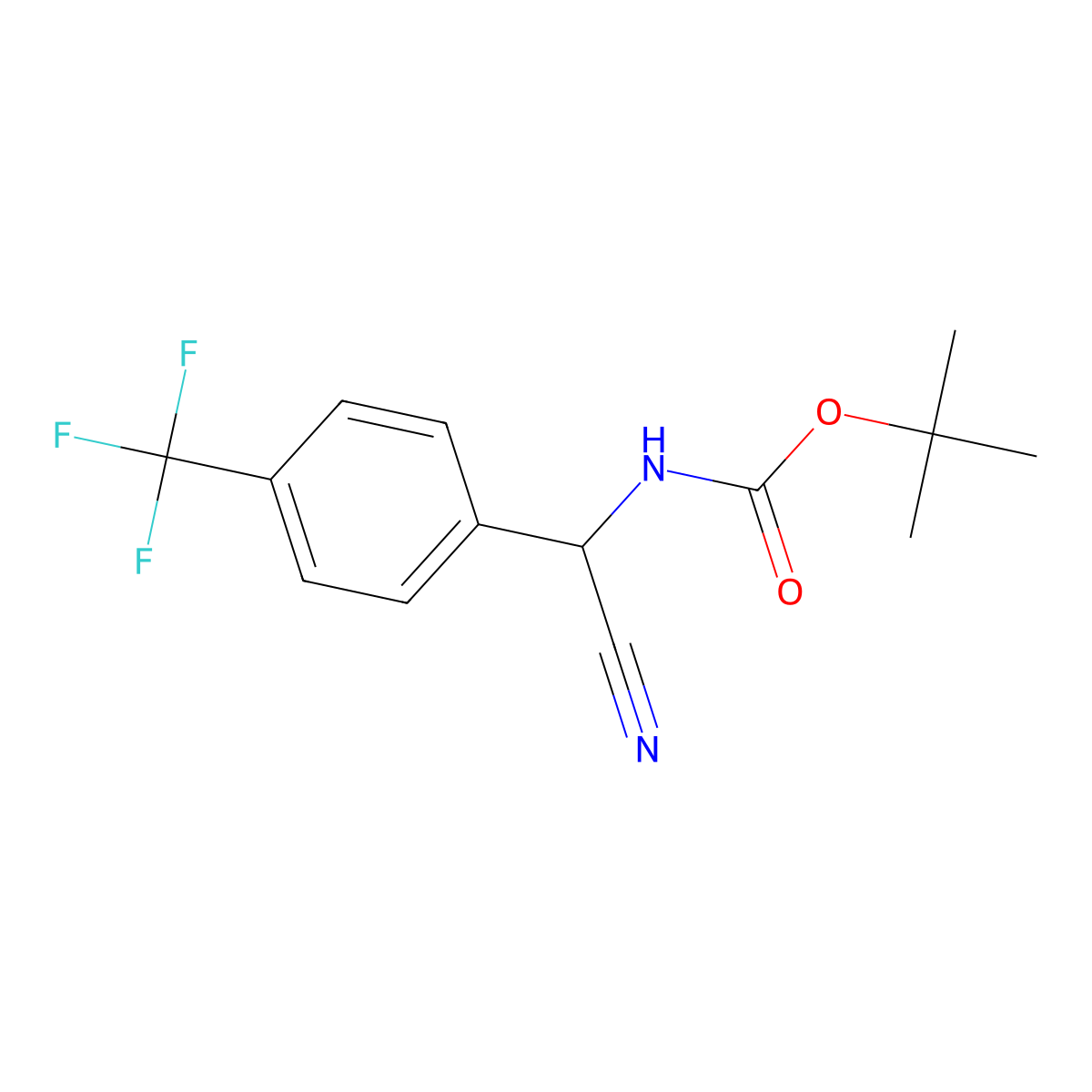 tert-butyl N-{cyano[4-(trifluoromethyl)phenyl]methyl}carbamate molecular structure, CAS 2029416-14-4