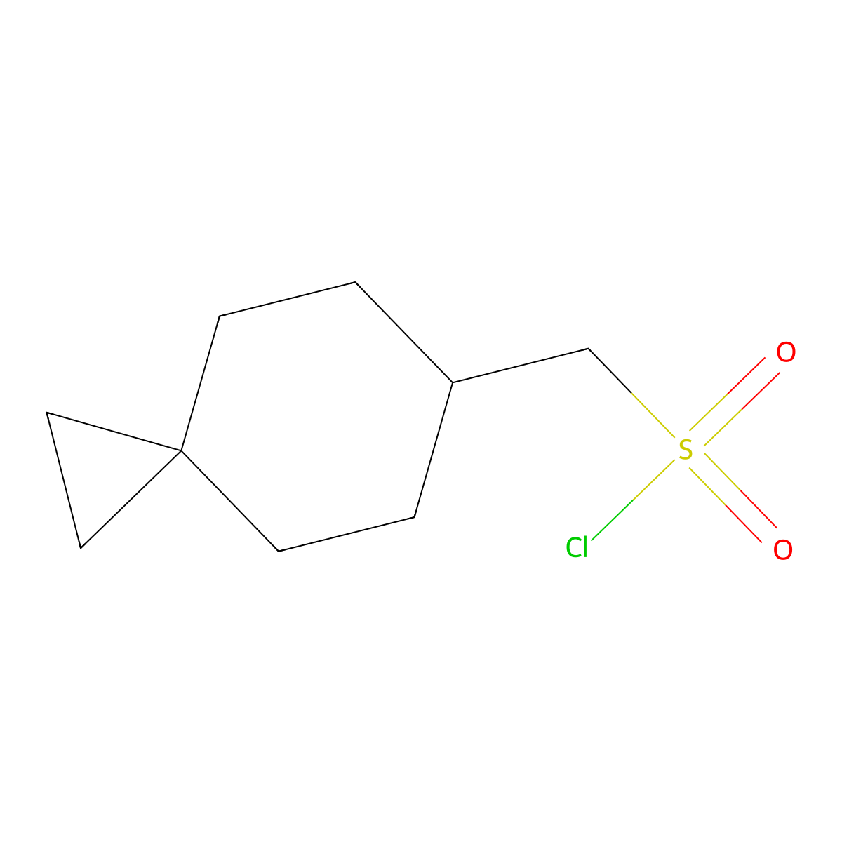 {Spiro[2.5]octan-6-yl}methanesulfonyl chloride molecular structure, CAS 2029499-20-3