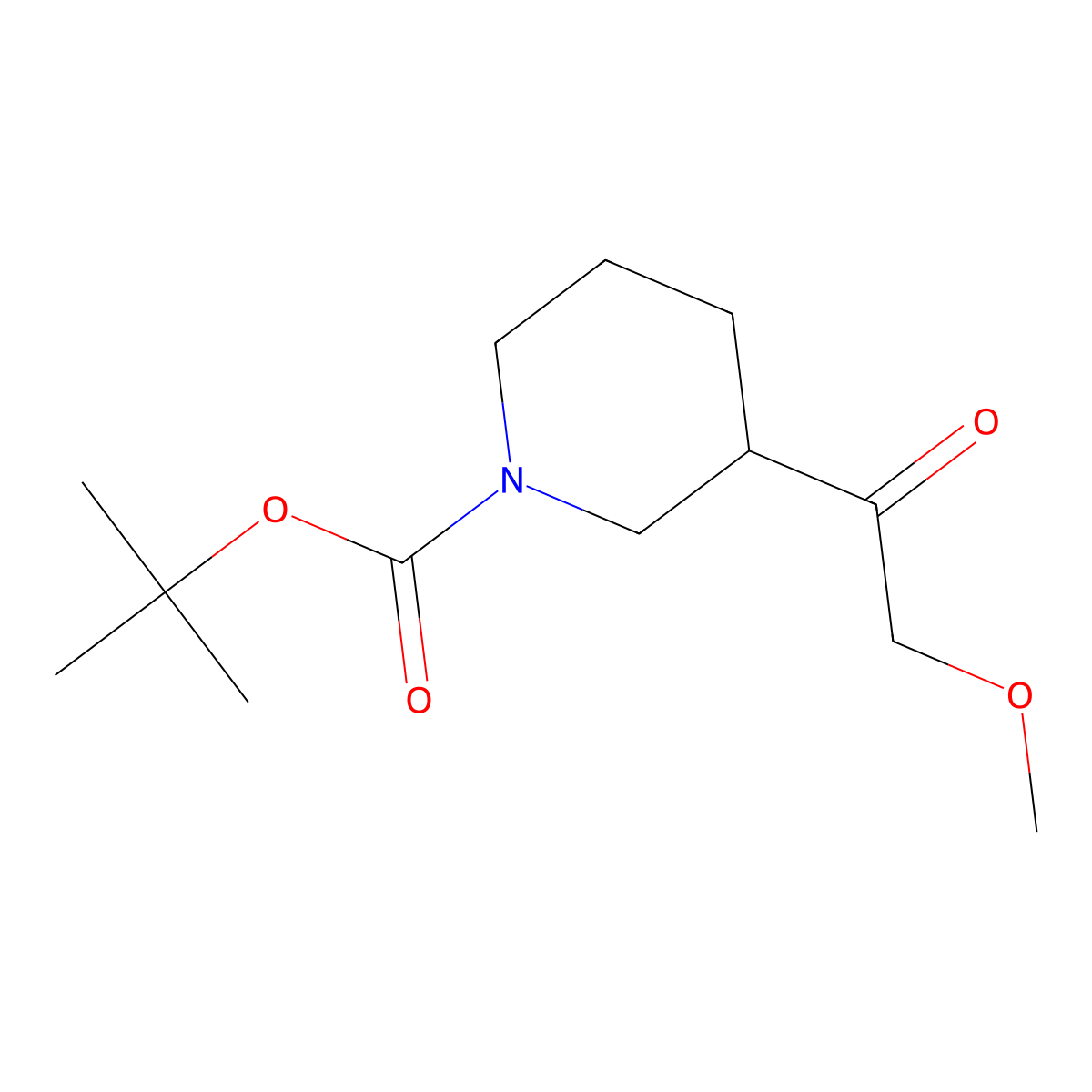 Tert-butyl 3-(2-methoxyacetyl)piperidine-1-carboxylate molecular structure, CAS 2029512-34-1