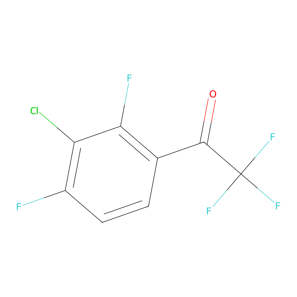 1-(3-Chloro-2,4-difluorophenyl)-2,2,2-trifluoroethanone molecular structure, CAS 2029517-03-9