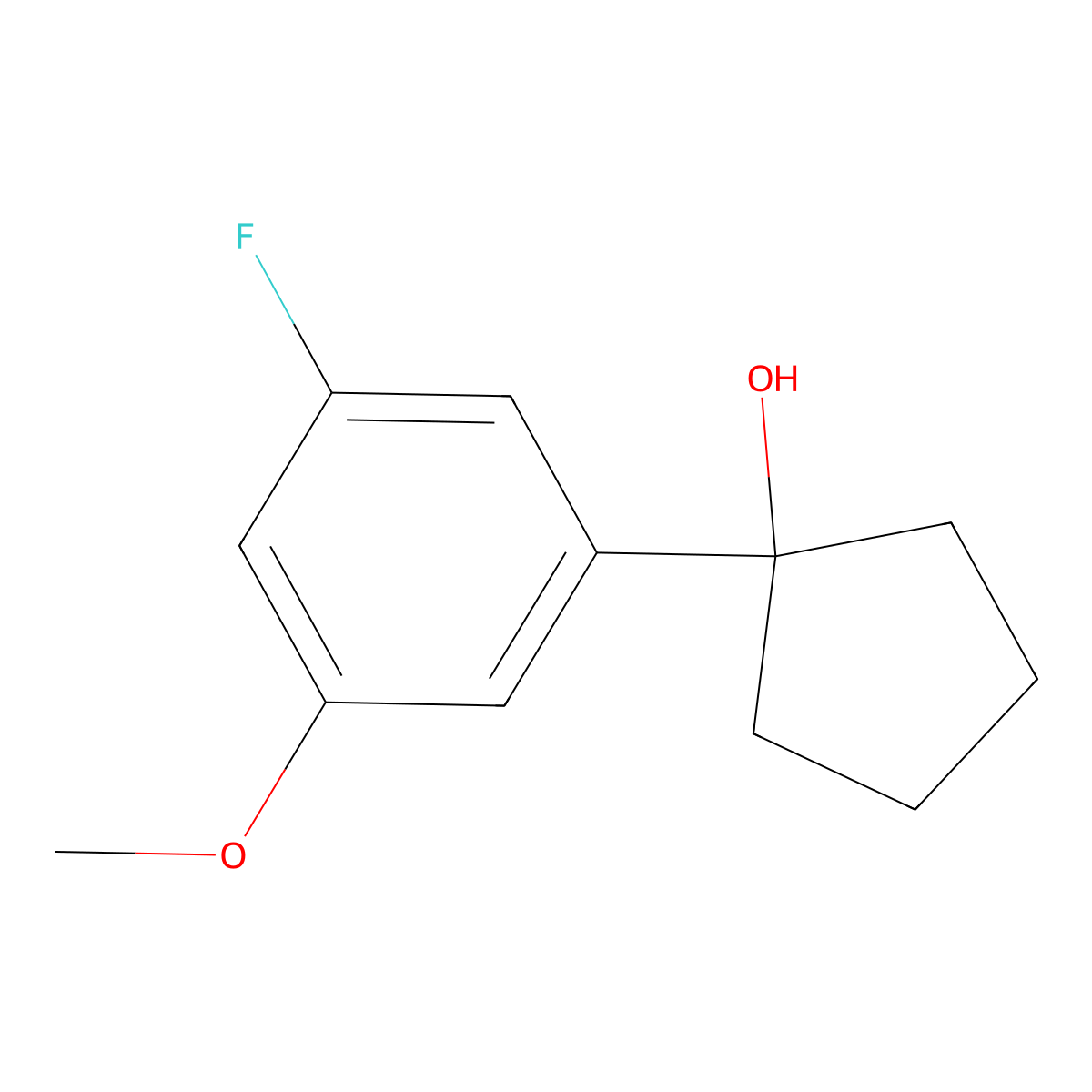 1-(3-Fluoro-5-methoxyphenyl)cyclopentanol molecular structure, CAS 2029519-21-7