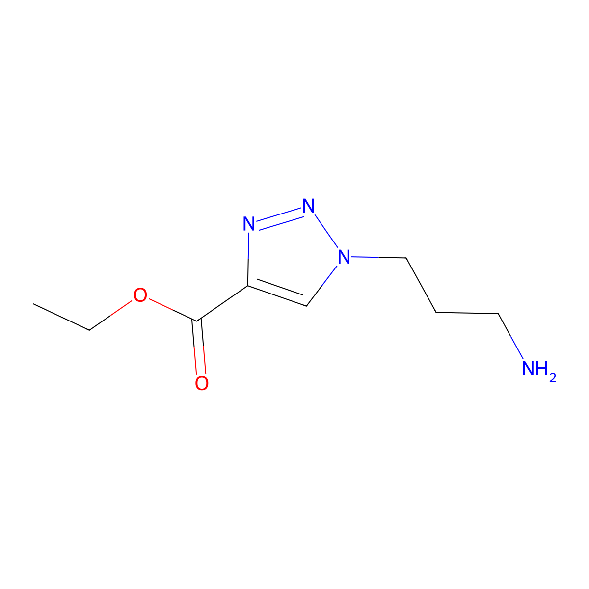 ethyl 1-(3-aminopropyl)-1H-1,2,3-triazole-4-carboxylate molecular structure, CAS 2029585-49-5