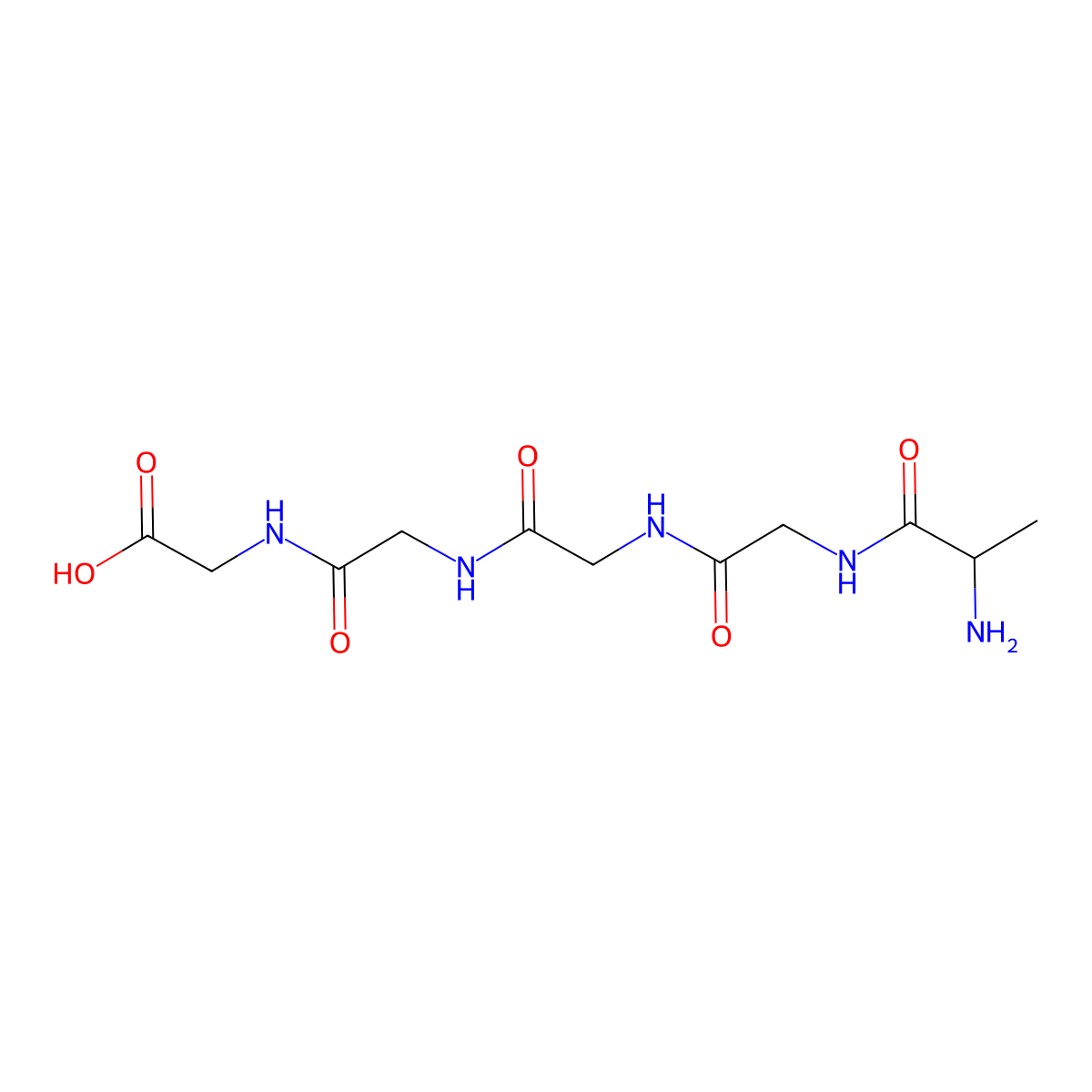 H-Ala-Gly-Gly-Gly-Gly-OH molecular structure, CAS 20296-73-5