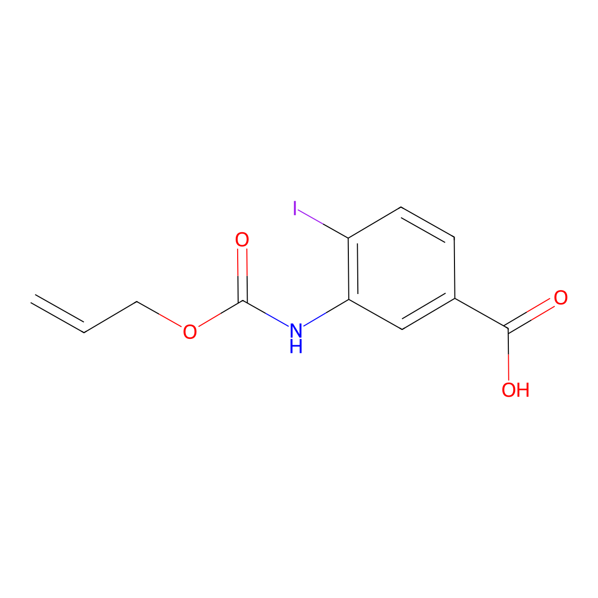 4-Iodo-3-{[(prop-2-en-1-yloxy)carbonyl]amino}benzoic acid molecular structure, CAS 2029660-31-7