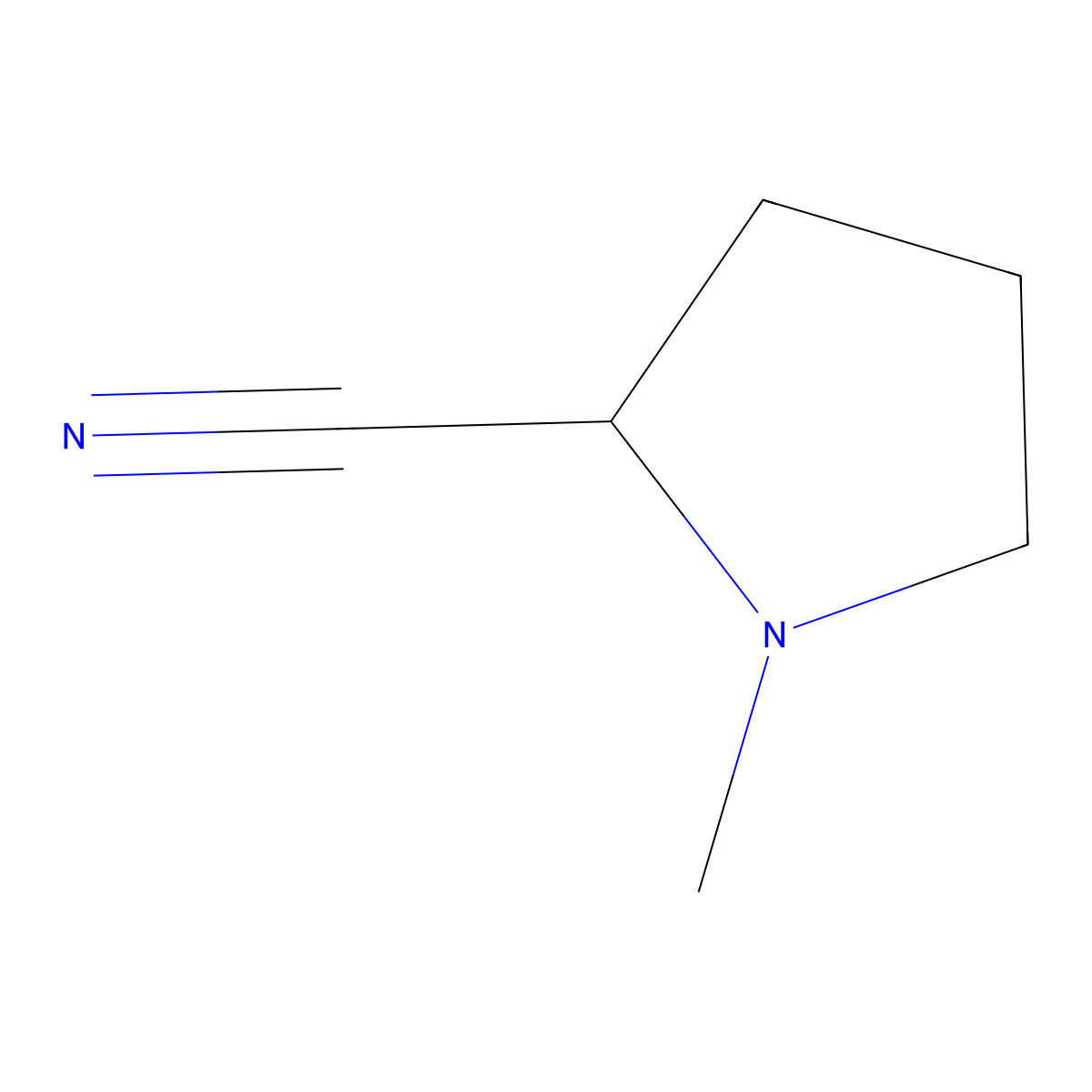 1-Methyl-2-pyrrolidinecarbonitrile molecular structure, CAS 20297-37-4