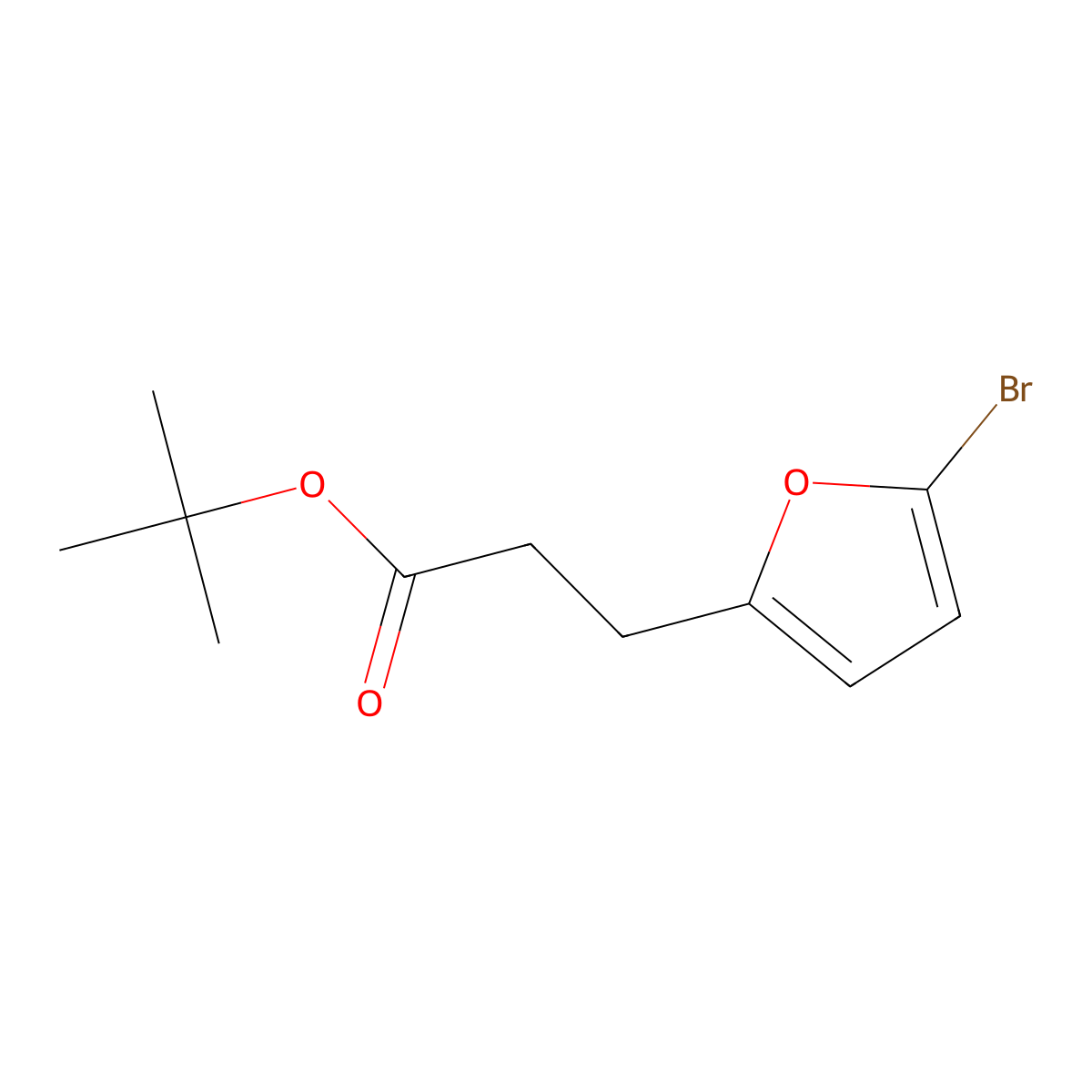 tert-Butyl 3-(5-bromofuran-2-yl)propanoate molecular structure, CAS 2029729-60-8