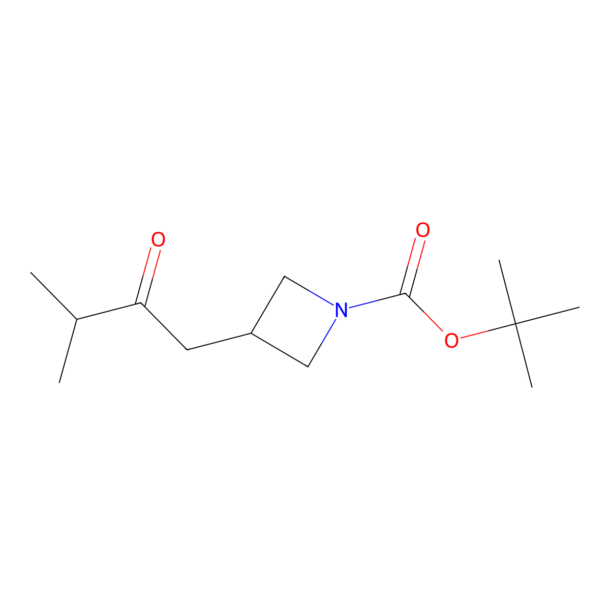 Tert-butyl 3-(3-methyl-2-oxobutyl)azetidine-1-carboxylate molecular structure, CAS 2029740-99-4