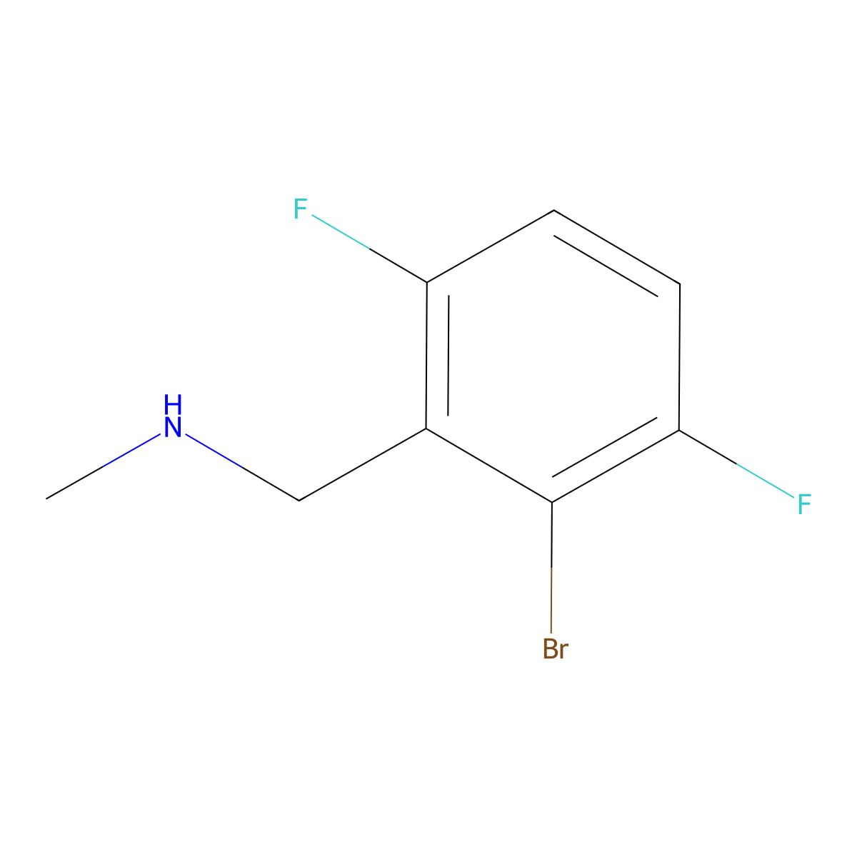 [(2-Bromo-3,6-difluorophenyl)methyl](methyl)amine molecular structure, CAS 2029755-18-6