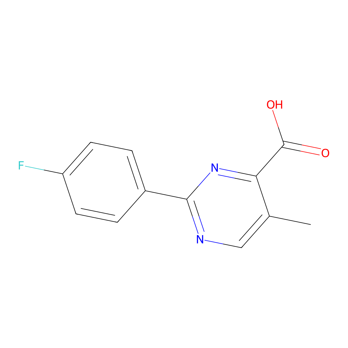 2-(4-Fluorophenyl)-5-methylpyrimidine-4-carboxylic acid molecular structure, CAS 2029812-79-9