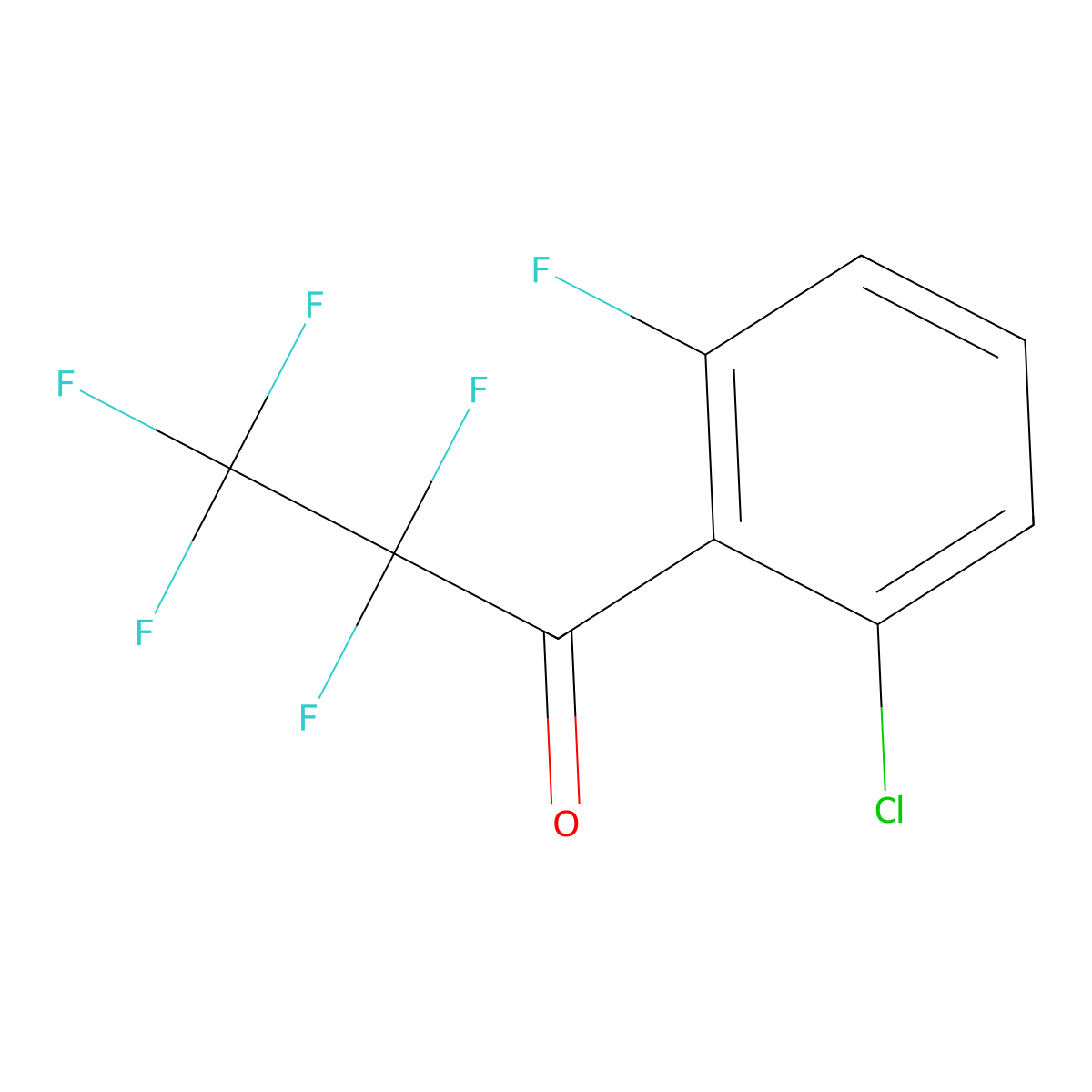 1-(2-Chloro-6-fluorophenyl)-2,2,3,3,3-pentafluoropropan-1-one molecular structure, CAS 2029818-90-2