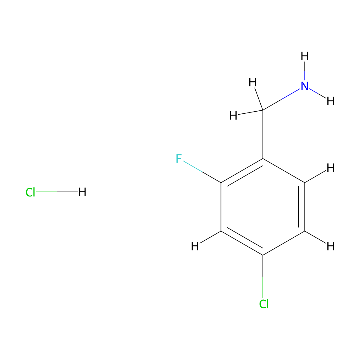 (4-Chloro-2-fluorophenyl)methanamine hydrochloride molecular structure, CAS 202982-63-6