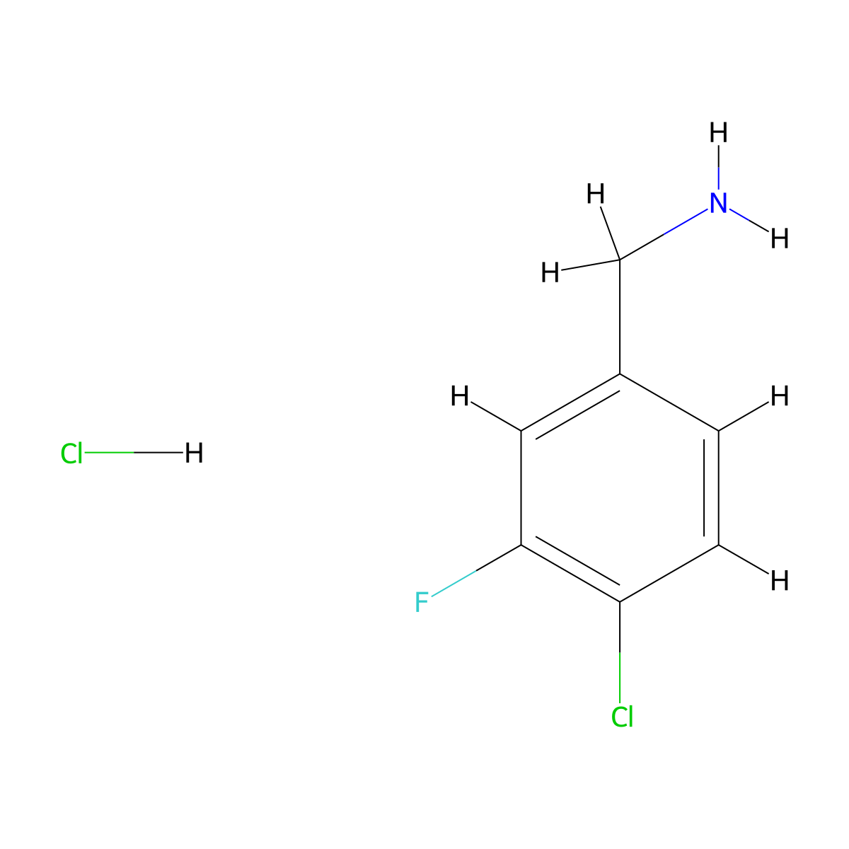 4-Chloro-3-fluorobenzylamine hydrochloride molecular structure, CAS 202982-64-7