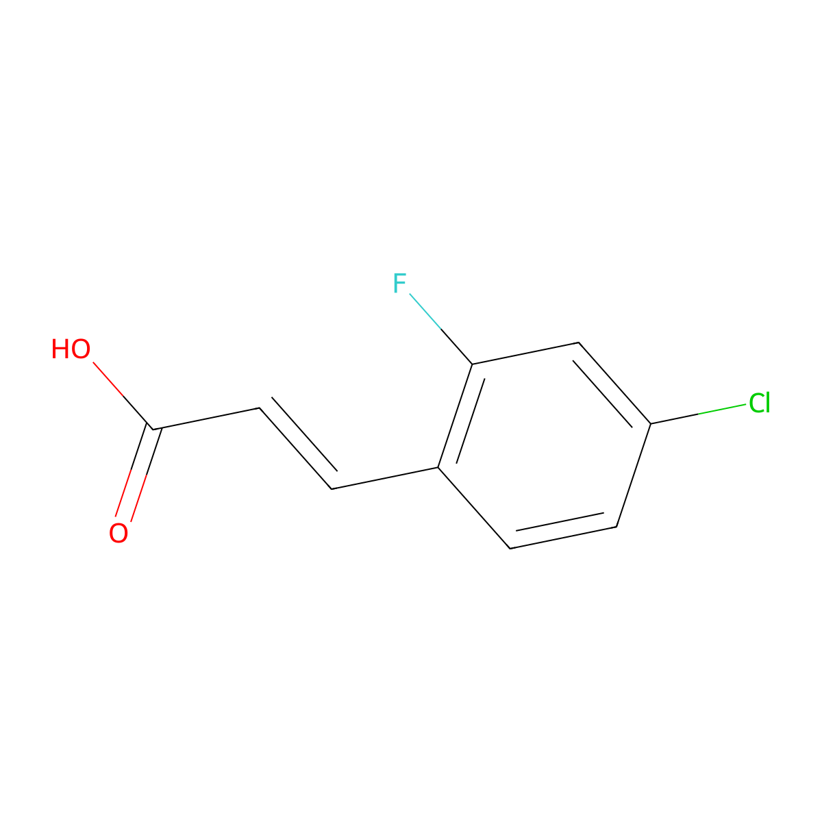 3-(4-Chloro-2-fluorophenyl)-2-propenoic acid molecular structure, CAS 202982-65-8