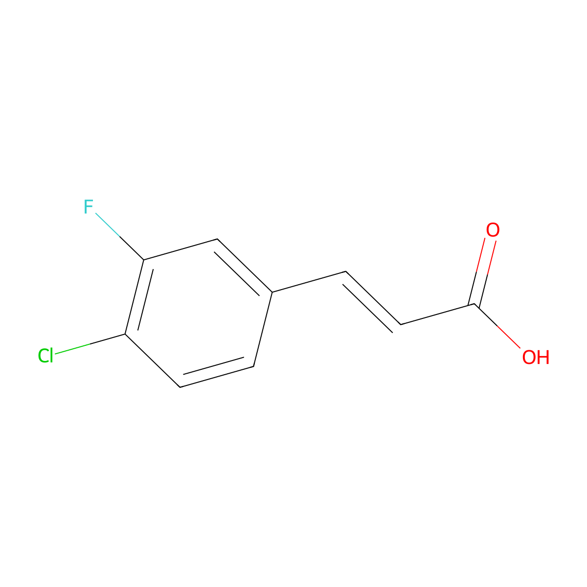 4-Chloro-3-fluorocinnamic acid molecular structure, CAS 202982-66-9
