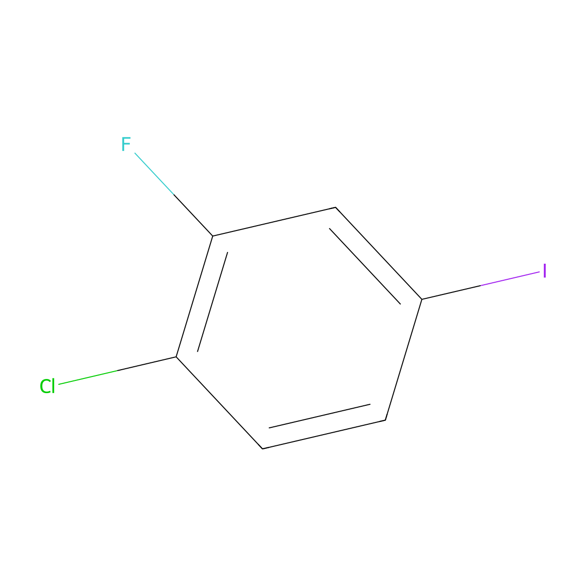 1-Chloro-2-fluoro-4-iodobenzene molecular structure, CAS 202982-67-0