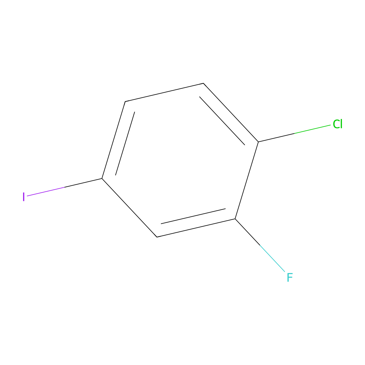 1-Chloro-2-fluoro-4-iodobenzene molecular structure, CAS 202982-67-0