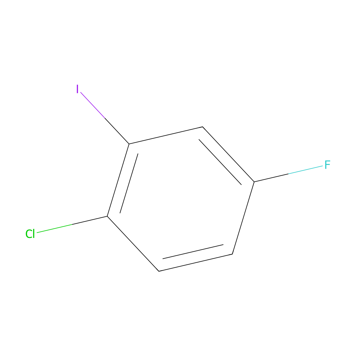 1-Chloro-4-fluoro-2-iodobenzene molecular structure, CAS 202982-68-1