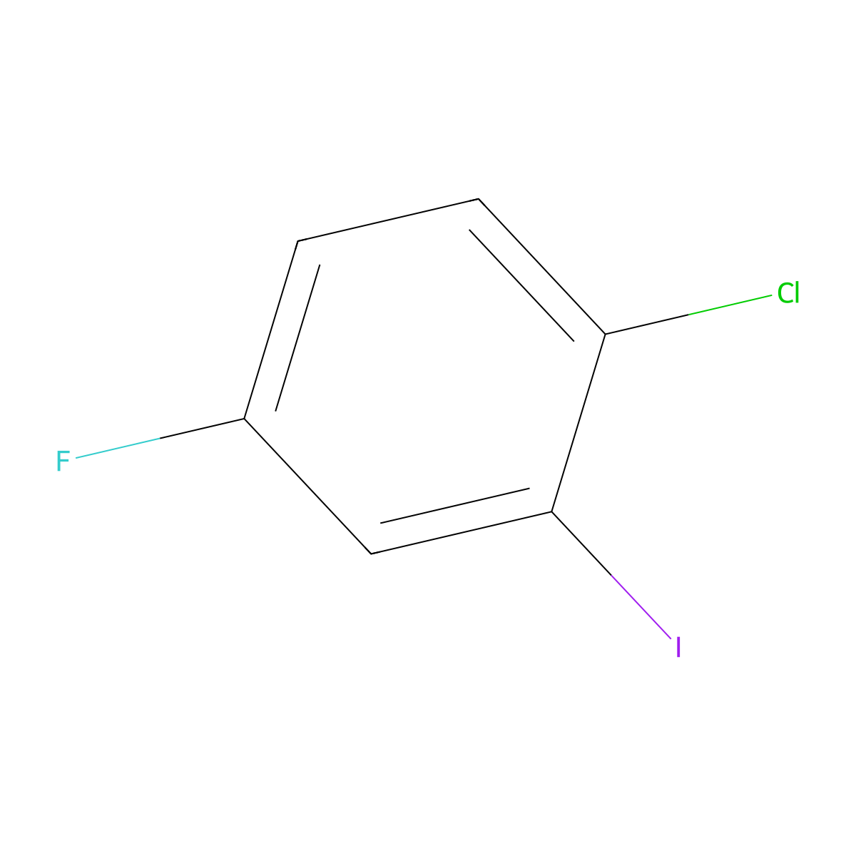 1-Chloro-4-fluoro-2-iodobenzene molecular structure, CAS 202982-68-1